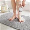 BLESWIN Tappeto Bagno Antiscivolo 50x80 cm con Drenaggio, Tappetino Doccia Antiscivolo Morbido, Tappetino da Bagno Antiscivolo Resistente alla Muffa ad Asciugatura Veloce e Lavabile Grigio