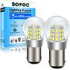 SOFOC BA15D Lampadina LED 6V 12V DC Bianco Luce Retromarcia DRL Luce Soffitto Per Auto Camper RV Barca ecc. 3014 39SMD 1000Lm Più Luminosa 2Pcs