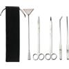 ieron Kit per acquario Aquascape 5 in 1 Antiruggine Pianta acquatica Aquascaping Strumento Per Acquario Serbatoio Pulito Fish Tank Aquascape Strumenti Set