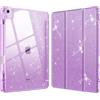 FINTIE Custodia per iPad Air 13 Pollici M4/M3/M2 (2026/2025/2024) con Portapenne - Sottile Leggero Trasparente Cover Posteriore con Bordo in TPU Morbido, Glittering Lavanda