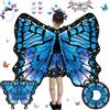 HUIKUANGEU Ali di Farfalla,Ali da Farfalla,Costume Farfalla,Ali Farfalla,Mantello Ali Farfalle,Farfalla Fata Ali,Ali da Fata a Forma di Farfalla,per Carnevale,Carnevali e Feste a Tema,Halloween