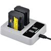 PowerTrust 2 batterie NP-FZ100 da 2600 mAh con caricabatterie USB-C da 20 W, per Sony A6700, A6600, A7iii, A7iv, ZV-E1, A7R V,A7S III,A7C, A7CII, A7C R, FX3, FX30, A9II