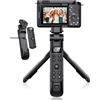 Aodelan Treppiede Sony con telecomando ricaricabile con schermo OLED | Mini treppiede senza fili per Vlogging per ZV-E10, ZV-1F, RX100 VII, a6100, a6400, a7 III, a9 II; sostituisce Sony GP-VPT2BT