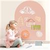 Lyzzxi Lavagna Magnetica da Parete, Lavagna Adesiva Arco, 80×100 cm Lavagna Cancellabile per Bambini, Inclusi 3 Gesso Senza Polvere, 1 Pannello, Foglio Adesivo per Uffici, Sale Giochi （Rosa Cammello）