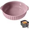 LUPATDY Teglia Forno in Ceramica 700ML, 16,5cm Piatti da Forno con Manici, Teglia per Lasagne, Carne, Verdure, Torta, Sicuri al Friggitrice ad Aria Calda, Forno, Microonde, Viola