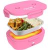 Faitron HeatsBox Go Kids Lunch Box autoriscaldante per bambini, contenitore in acciaio inox da 540 ml, batteria integrata 100 W e controllo via app, scaldavivande portatile per scuola/viaggi/outdoor - Pink