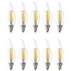 BELINGGO Confezione da 10 lampadine LED dimmerabili E14 4 W bianco caldo 2700 K, C35 a punta piegata, stile vintage, lampadine alogene a candelabro da 40 W, lampadina a filamento a candela LED