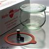 Weck RR100-6 vasetti per conserve da 500 ml, con coperchio in vetro, anelli e mollette in cartone originale