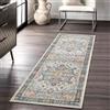 Carvapet Tappeto Corridore Antiscivolo 60x180cm Lungo Tappeti Runner Passatoia Blu Medaglione Vintage Tappeti di Zona Lavabile Morbido Microfibra Tappeto Cucina