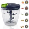 Rosenstein & Söhne frullatore manuale: Tritatutto manuale & affettaverdure, corda di trazione, 3 lame, 500ml (trituratore multi a trazione a fune
