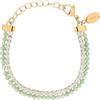 Breil, Collezione Gem, Bracciale Tennis Donna, Bracciale con Due Catene in Acciaio Lucido, Cubic Zirconia e Perline, Chiusura a Gancio, Lunghezza Regolabile 15-21 cm, Idea Regalo Donna