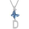 ENGRAWELRY Collana Donna Iniziali Farfalla con Cristallo Argento 925 Pendente Ciondolo Lettera D Gioielli Regalo Originale per Mamma Madre Nonna Moglie Figlia Fidanzata