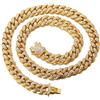 HALUKAKAH Collane Uomo Oro,Catenina Cubano Miami 14mm Iced out con Diamante,18kt Vero Oro Girocollo,Oro,75cm,con Pacco Regalo 0