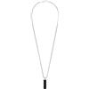 Breil, Collezione Alaine, Collana Uomo, in Acciaio Bilux Lucido e Satinato, Pendente Rettangolare IP Gun con Elemento Argento, Chiusura a Gancio, Lunghezza 60 cm