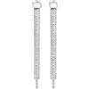Breil, Collezione Gem, Orecchini Donna Pendenti in Acciaio Lucido, con Elemento Quadrato e Frange Tennis di Cristalli, Chiusura a Farfalla, Lunghezza 10 cm, Idea Regalo Donna