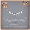 Weelody 80° compleanno da donna, collana in argento Sterling, collana a otto stelle delicate, una stella per ogni incredibile decennio, 80 anni gld, Argento sterling, Nessuna pietra preziosa
