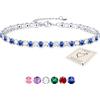 Sfoni Cavigliera da donna in argento 925 placcato, cavigliera regolabile con zirconi 5A, idea regalo per donne e ragazze