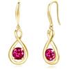 FANCIME Orecchini da donna in argento Sterling 925, placcati in oro giallo, delicati, infinito con pietra portafortuna, gioielli raffinati, regalo di compleanno per donne, mamma e donna, 10x2.4x31.2mm