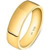 Amberta Fede Nuziale per Uomo in Argento Sterling 925 o Placcata Oro | Anello Pollice Uomo Fascia 5 6 8 mm Fedina Sposo Matrimonio: Oro 6 mm - Misura 19