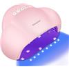 JODSONE Lampada per Unghie a Forma di Nuvola con 4 Timer e Sensore Automatico - Luce LED per Manicure Fai da Te a Casa, Rosa