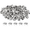 QUARKZMAN 100 Pcs Piramide Rivetti per Abbigliamento, 7mm 4-Punte Rivetti Quadrati, Chiodi Piramidali in Metallo Argentato per Artigianato, Punk Rock Borchie per Abbigliamento Borsa