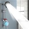 Ronvie Kit saliscendi per doccia con soffione a mano ad alta pressione, 3 modalità di spruzzo, tubo in acciaio inossidabile da 1,5 m, asta saliscendi regolabile da 65 cm, design rotondo essenziale per