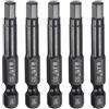 QUARKZMAN 5pz Chiave Esagonale Punte Trapano 5mm(H5) Metrico 1/4 Esagonale Attacco 2(50mm) Lunghezza Acciaio S3 Punte Avvitatori Magnetici di Impatto Esagonale
