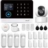 LWOHSI Sistema di allarme con telecamera, sistema di allarme antifurto GSM WIFI da 22 pezzi con allarme tramite app per telefono, sirena di allarme 120b, compatibile per casa e ufficio