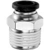 QUARKZMAN Connettore Rapido Dritto Maschio a Filettatura 8mm Tube OD x 3/8 NPT Filettatura Maschio Raccordo Rapido Raccordi Aria Compressa per lista Aria Industriale PC8-N03, Nero