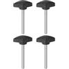 QUARKZMAN 4pz Manopole a T con Viti a Testa Alare M6x55mm Manopole a T Plastica Filettatura Maschio standard Maniglie Manopole Serraggio a mano Vite a testa Zigrinata, Nero