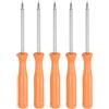 QUARKZMAN 5pz Cacciavite Torx T3 Lunghezza 4 Acciaio Carbonio Non Magnetica Sicurezza Stella Cacciavite Precisione Testa 6 Punte Manico Antiscivolo per Riparazione Elettrodomestici, Giallo