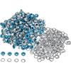 QUARKZMAN 300 Set Kit Occhielli in Metallo 3mm 1/8 Foro Occhielli per Teloni Piccolo Occhiello con Rondelle per Scarpe Vestiti Cintura Etichetta Borsa Tessuto Pelle Progetto, Blu Cielo