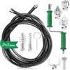 LWAIX Pulitore a spirale per la pulizia dei tubi, 3 + 3 m × 12 mm, spirale di scarico, albero per la pulizia dei tubi, con 6 pezzi