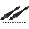 QUARKZMAN 2Pcs Cerniere A Cinghia, 5.7 Inch Cerniere Porta Capannone Cerniere Cancello Pesanti Cerniere A T Con Viti Per Recinti In Legno Porte Cortile Porta Fienile, Nero