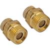 QUARKZMAN 18 x 14mm Acqua Scarico Valvola x 2pz 1/4PT Maschio Filetto Metallo per Aria Compressore e Treno Compressore, [Oro Tono]