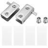 QUARKZMAN Regolabile Vetro Porta Cerniere Morsetto 1 Coppia Inossidabile Acciaio Armadio Vetro Porta Pivot Cerniera Clip per 5-8mm Spessore Vetro Argento 40x10x20mm
