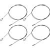 QUARKZMAN 4 Pezzi Cavo Laccio Cavo in Acciaio Inossidabile 100m x 1,5mm con Ring Rivestiti in Vinile Cavo di Sicurezza in Acciaio per Collegare Mobili Viaggi Aperto Nero