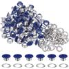 QUARKZMAN 100pz Kit Occhielli in Metallo 1/4 (6mm) ID Occhiello per Teloni Piccolo Rondelle Autoportante con Foro Rondelle per Scarpe Cuoio Perline Nuclei Tela Etichette, Blu Scuro