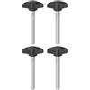 QUARKZMAN Manopole a T Con Viti a Testa Alare M8x55mm - Plastica Filettatura Maschio Standard, Maniglie Serraggio a Mano, Vite a Testa Zigrinata, Nero (4 Pezzi)