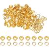 QUARKZMAN 100 Set Kit Occhielli in Metallo 5mm 3/16 Occhiello per Teloni Piccolo con Foro Rondelle per Scrapbooking Scarpe Abbigliamento Pelle Tela, Tono Oro