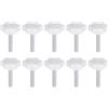QUARKZMAN 10 Pezzi Manopole a Stella M5 x 25mm Filettatura Maschio 25mm Vite di Serraggio a Mano 6-Punte Pomello in Plastica Maniglia Filettata di Ricambio, Bianco