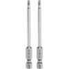 QUARKZMAN 2pz Punte per Cacciavite Chiave Esagonale 2,5mm (H2,5) Metrico 1/4 Attacco Esagonali 80mm (3,2) Punta Magnetica Lunghe Acciaio S2 Punta Trapano Piatte Grado Industriale per Viti