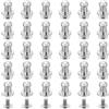 QUARKZMAN 30Pcs 5mm Chicago Screws Testa Tonda Bottoni Rivetti Per Pelletteria Fai Da Te Decorazione Borse Scarpe Cinture Riparazione, Argento