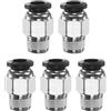 QUARKZMAN 5Pz Connettore Rapido Dritto Maschio a Filettatura 6mm Tube OD x 1/8 NPT Filettatura Maschio Raccordo Rapido Raccordi Aria Compressa per lista Aria Industriale PC6-N01, Nero