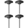 QUARKZMAN 4pz Manopole a T Vite a Testa Alata M5 x 50mm Manopole a T Plastica con Filettatura Maschio Standard Maniglie Manopole Serraggio a Mano Vite a Testa Zigrinata, Nero