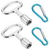 QUARKZMAN 2Pz Chiave Triangolare per Bidone Spazzatura Metallo Argentato Chiave Triangolare con Portachiavi Azzurro Set per Bidone Spazzatura Contatore Acqua ed Elettricità
