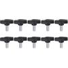 QUARKZMAN 10 Pezzi Manopole Aletta T Viti Testa Zigrinata M6 x 14mm Filettatura Maschio Standard Manopole T/Z Plastica Maniglie Regolabili Manopole Serraggio Mano Vite Testa Zigrinata, Nero