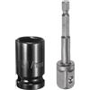 QUARKZMAN Deep 6-Point Impact Socket 1/2 Drive 17mm Metric Socket 1.5 Length with 1/4 Hex Shank Adapter, CR-V Steel Socket Adapter Accessory Tool Set Kit for Hex Bolts Nuts