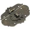 QUARKZMAN Serratura Antica 85 x 65mm Serratura Fermaglio Antico Zinco Lega HASP Lucchetto per Gioielli Scatola Valigia Cassetta Degli Attrezzi Legno Custodia Bronzo
