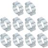 PATIKIL 10pz 13-15mm Set Fascette Stringitubo Doppio Orecchio, Fascette Metalliche Morsetti Tubi Acciaio Zincato per Collegamenti Raccordi Tubi Gas Auto, Tono Argento
